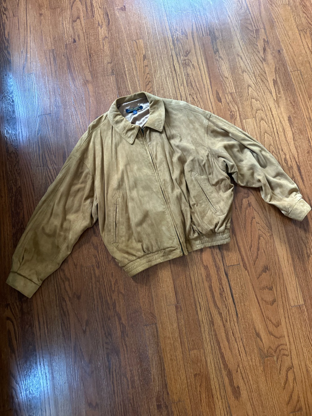 Billowy Tan Suede Bomber